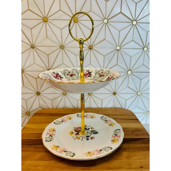 Two-Tier Jewelry Trinket Stand | Vintage China - Picture 2 of 6